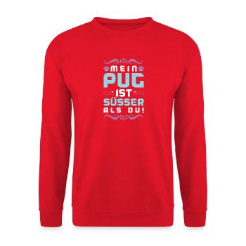Dicton de chien carlin - Sweat-shirt Unisexe - rouge - Devant - Alina (178cm) & Michal (187cm)