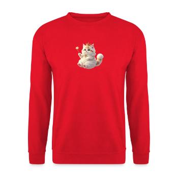 Pelzige Fantasiekatze - Unisex Pullover - Rot - Vorne - Alina (178cm) & Michal (187cm)