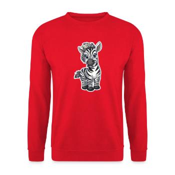 Zebra - Unisex Sweatshirt - red - Front - Alina (178cm) & Michal (187cm)