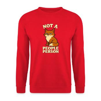  Grummel-Fuchs – Not a People Person - Unisex Pullover - Rot - Vorne - Alina (178cm) & Michal (187cm)