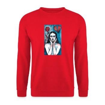 Amour brisé, dame en deuil - Sweat-shirt Unisexe - rouge - Devant - Alina (178cm) & Michal (187cm)