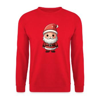 Chibi Santa Cheer Illustration - Unisex Pullover - Rot - Vorne - Alina (178cm) & Michal (187cm)