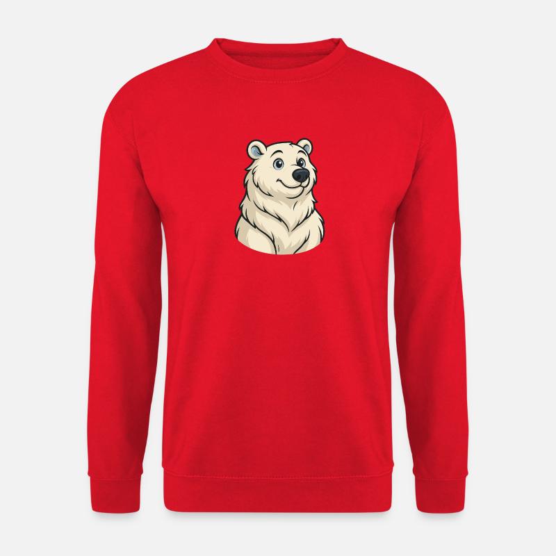 PolarBär Cartoon Kuschelfreund - Unisex Pullover - Rot