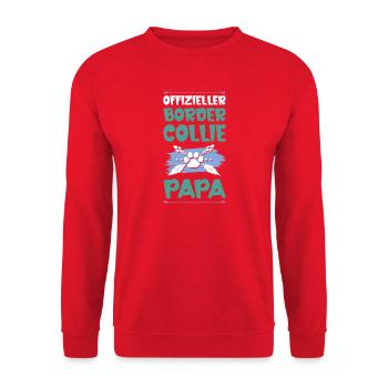 Border Collie chiens papa - Sweat-shirt Unisexe - rouge - Devant - Alina (178cm) & Michal (187cm)