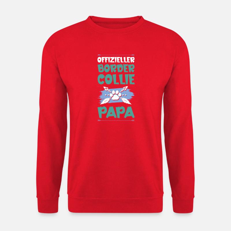 border collie hunde papa - Unisex Pullover - Rot
