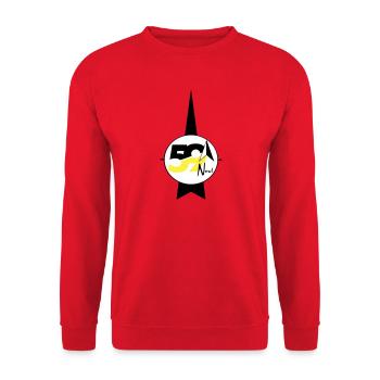 59 North logo - Unisex Sweatshirt - red - Front - Alina (178cm) & Michal (187cm)
