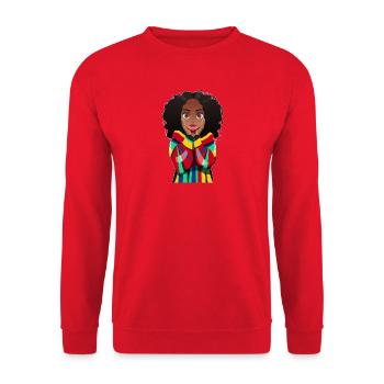 Queens are born in September Afro Girl - Unisex Sweatshirt - red - Front - Alina (178cm) & Michal (187cm)