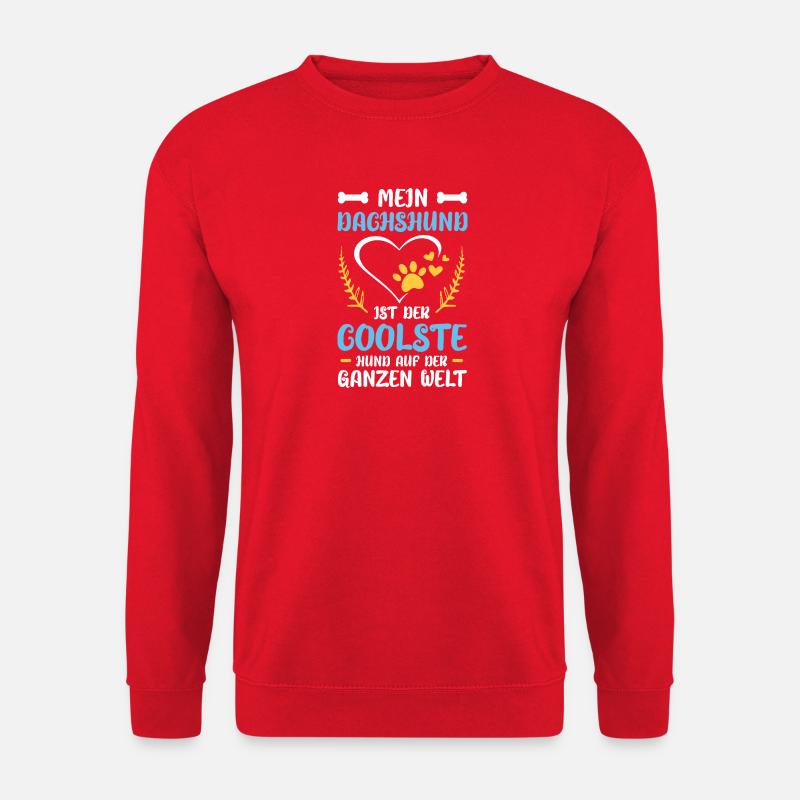 Mein Dackelherz: Der coolste Hund - Unisex Pullover - Rot