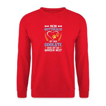 My Rottweiler Heart Dog World - Unisex Sweatshirt - red - Front - Alina (178cm) & Michal (187cm)