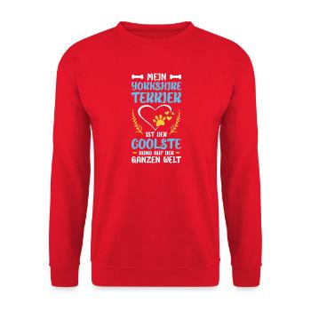 Yorkshire Terrier – Coolster Hund - Unisex Pullover - Rot - Vorne - Alina (178cm) & Michal (187cm)