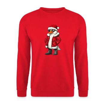 Noël Oie Hiver - Sweat-shirt Unisexe - rouge - Devant - Alina (178cm) & Michal (187cm)