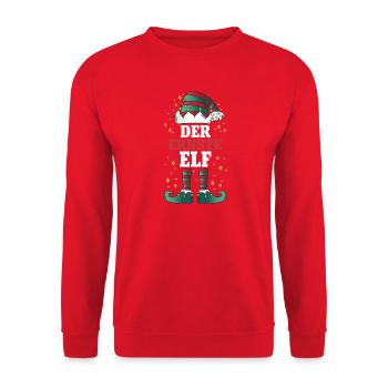 Noël L’Elfe Sérieux - Sweat-shirt Unisexe - rouge - Devant - Alina (178cm) & Michal (187cm)