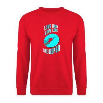 Diving Diver Snorkeling Recreational Diver - Unisex Sweatshirt - red - Front - Alina (178cm) & Michal (187cm)