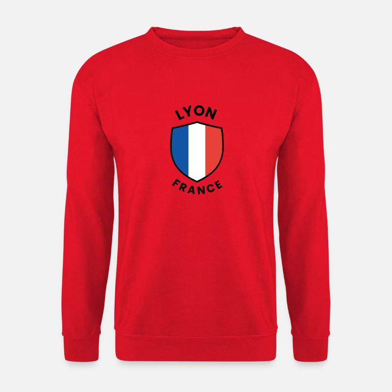 Conception du Bouclier de Lyon France - Sweat-shirt Unisexe - rouge