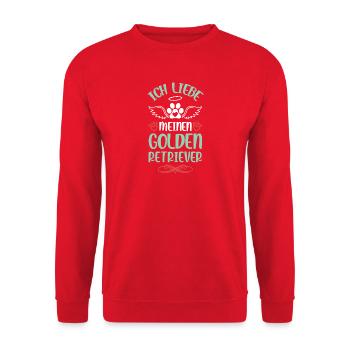 I love my golden retriever - Unisex Sweatshirt - red - Front - Alina (178cm) & Michal (187cm)