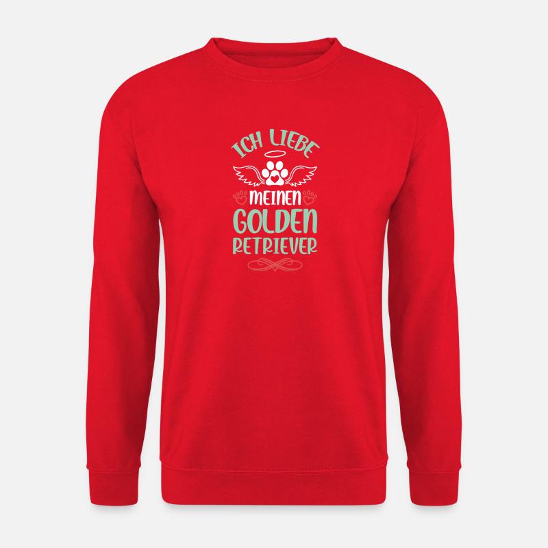 Ich liebe meinen Golden Retriever - Unisex Pullover - Rot