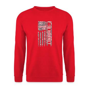F-18 Hornet Drapeau américain Camouflage militaire F1 - Sweat-shirt Unisexe - rouge - Devant - Alina (178cm) & Michal (187cm)