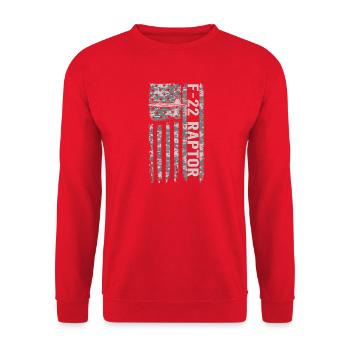 F-22 Raptor Pavillon militaire américain F22 - Sweat-shirt Unisexe - rouge - Devant - Alina (178cm) & Michal (187cm)
