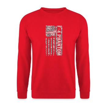 F-4 Phantom Amerikanische Flagge Militärtarnung F4 - Unisex Pullover - Rot - Vorne - Alina (178cm) & Michal (187cm)
