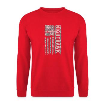 Nighthawk American Flag Military Camouflage F117 - Unisex Sweatshirt - red - Front - Alina (178cm) & Michal (187cm)