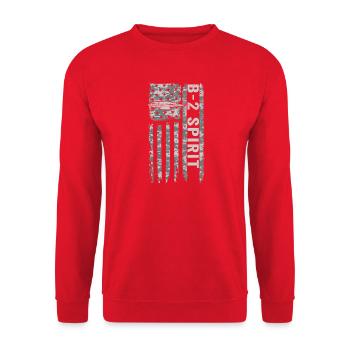 B-2 Spirit stealth bomber with American anti-aircraft gun - Unisex Sweatshirt - red - Front - Alina (178cm) & Michal (187cm)