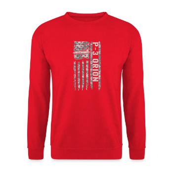 P-3 Orion, drapeau américain, vol de camouflage militaire - Sweat-shirt Unisexe - rouge - Devant - Alina (178cm) & Michal (187cm)