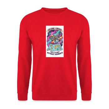 Katzensprung durchs Universum - Unisex Pullover - Rot - Vorne - Alina (178cm) & Michal (187cm)