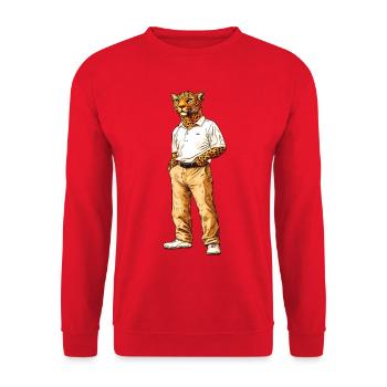 Leopard Fan - Unisex Sweatshirt - red - Front - Alina (178cm) & Michal (187cm)
