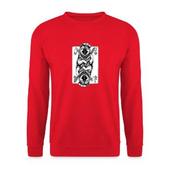Eurasier | Valet de Cœur | Cartes - Sweat-shirt Unisexe - rouge - Devant - Alina (178cm) & Michal (187cm)