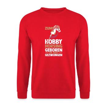 Steckenpferd Hobbyhorse Hobby Horsing - Unisex Pullover - Rot - Vorne - Alina (178cm) & Michal (187cm)