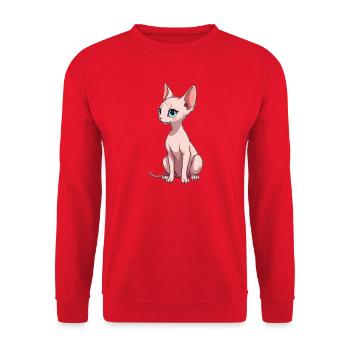 Chat Sphynx - Sweat-shirt Unisexe - rouge - Devant - Alina (178cm) & Michal (187cm)