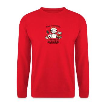 Thanks for Everything... Especially My Bad habits - Unisex Sweatshirt - red - Front - Alina (178cm) & Michal (187cm)