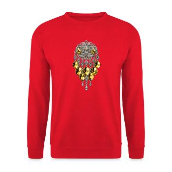 Broche Sølje : bijoux en argent et en or - Sweat-shirt Unisexe - rouge - Devant - Alina (178cm) & Michal (187cm)