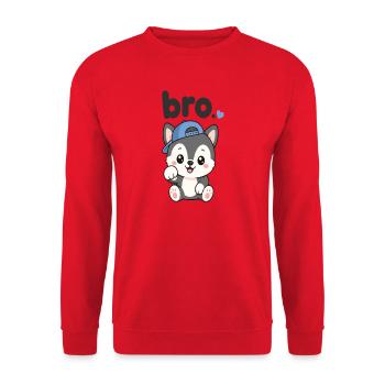 Blue Cap Husky Bro - Unisex Sweatshirt - red - Front - Alina (178cm) & Michal (187cm)