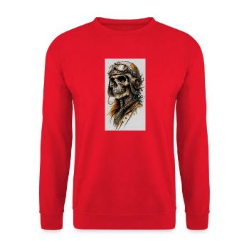 Skeleton pilot in steampunk style - Unisex Sweatshirt - red - Front - Alina (178cm) & Michal (187cm)