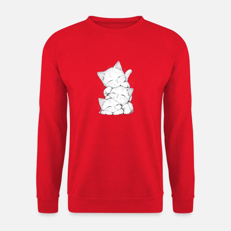 Trio chatons endormis - Sweat-shirt Unisexe - rouge