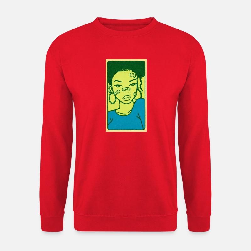 Black female portrait #6 - Unisex Pullover - Rot