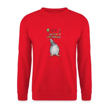 Joyeuse anniversaire des pigeons - Sweat-shirt Unisexe - rouge - Devant - Alina (178cm) & Michal (187cm)