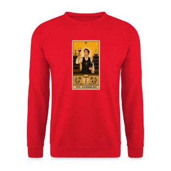 Sommelier | Tarot dégustation de vin - Sweat-shirt Unisexe - rouge - Devant - Alina (178cm) & Michal (187cm)