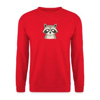 TINY ACTIVISTS | Waschbär - Unisex Pullover - Rot - Vorne - Alina (178cm) & Michal (187cm)