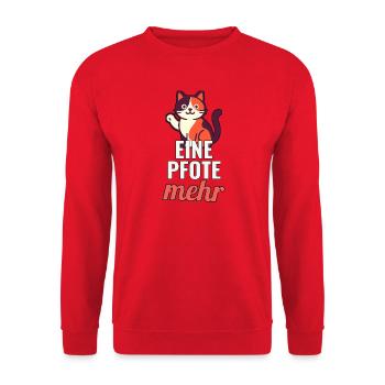 Adoption einer Katze Geschenk für Katzenfans - Unisex Pullover - Rot - Vorne - Alina (178cm) & Michal (187cm)