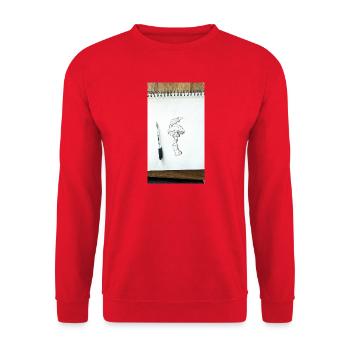 1000141076 - Unisex Pullover - Rot - Vorne - Alina (178cm) & Michal (187cm)