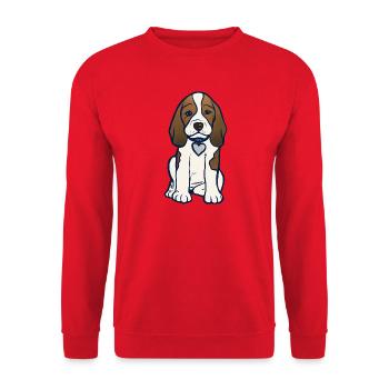 Illustration des Beagle-Herz-Welpen - Unisex Pullover - Rot - Vorne - Alina (178cm) & Michal (187cm)