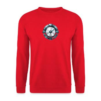 Tacho Cyan Silber - Unisex Pullover - Rot - Vorne - Alina (178cm) & Michal (187cm)