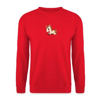 Kawaii pony pastel brown spots - Unisex Sweatshirt - red - Front - Alina (178cm) & Michal (187cm)