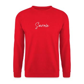 Savoie typography - Unisex Sweatshirt - red - Front - Alina (178cm) & Michal (187cm)