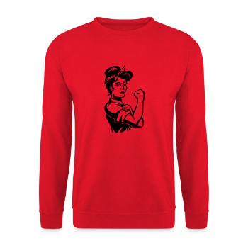 we can do it - Unisex Pullover - Rot - Vorne - Alina (178cm) & Michal (187cm)