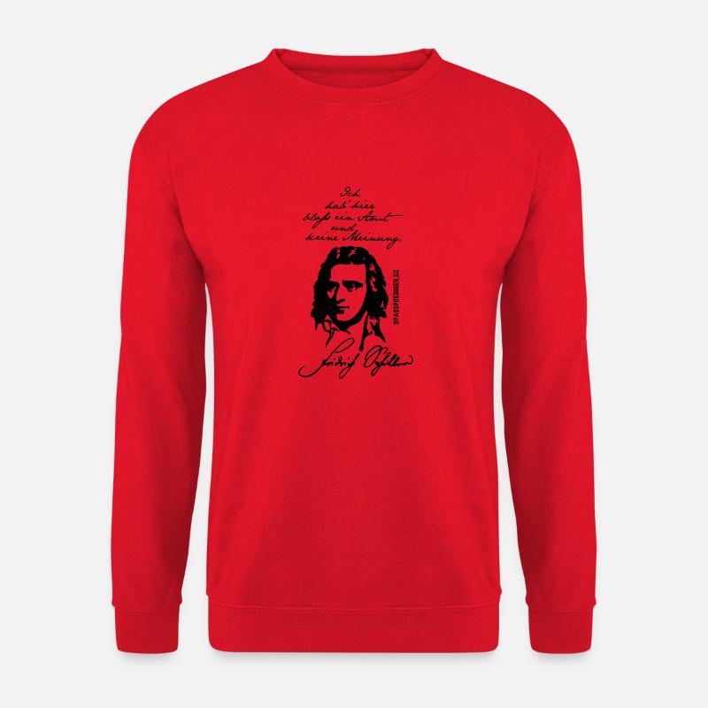 Zitat-Shirt Friedrich Schiller Amt keine Meinung - Unisex Pullover - Rot