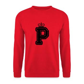 letter P krone - Unisex Sweatshirt - red - Front - Alina (178cm) & Michal (187cm)