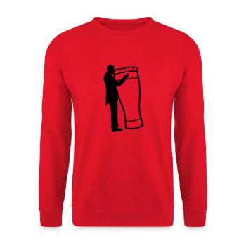 Hochzeit Bräutigam küsst Bier - Unisex Pullover - Rot - Vorne - Alina (178cm) & Michal (187cm)